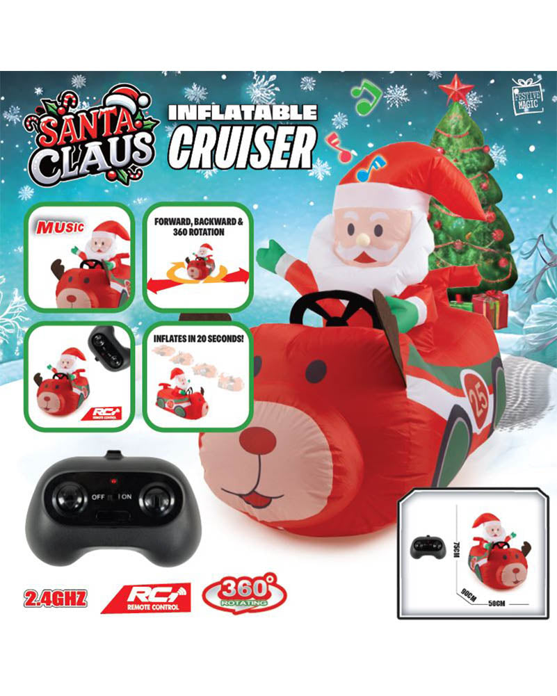 Musical Santa Remote Controlled Christmas Race Car 90cm