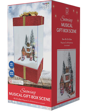 Musical Snowing Present White Christmas LED