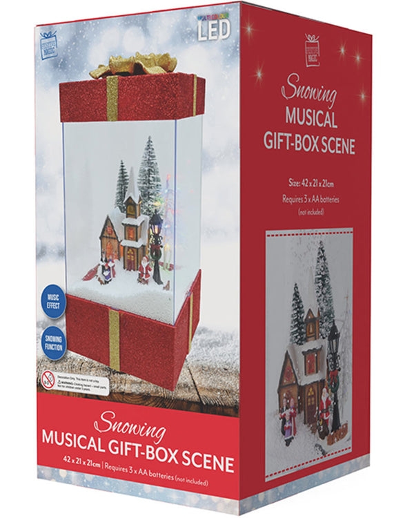 Musical Snowing Present White Christmas LED