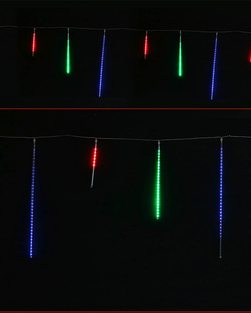 Multicoloured Melting Icicle Tubes Christmas Lights Pack of 12