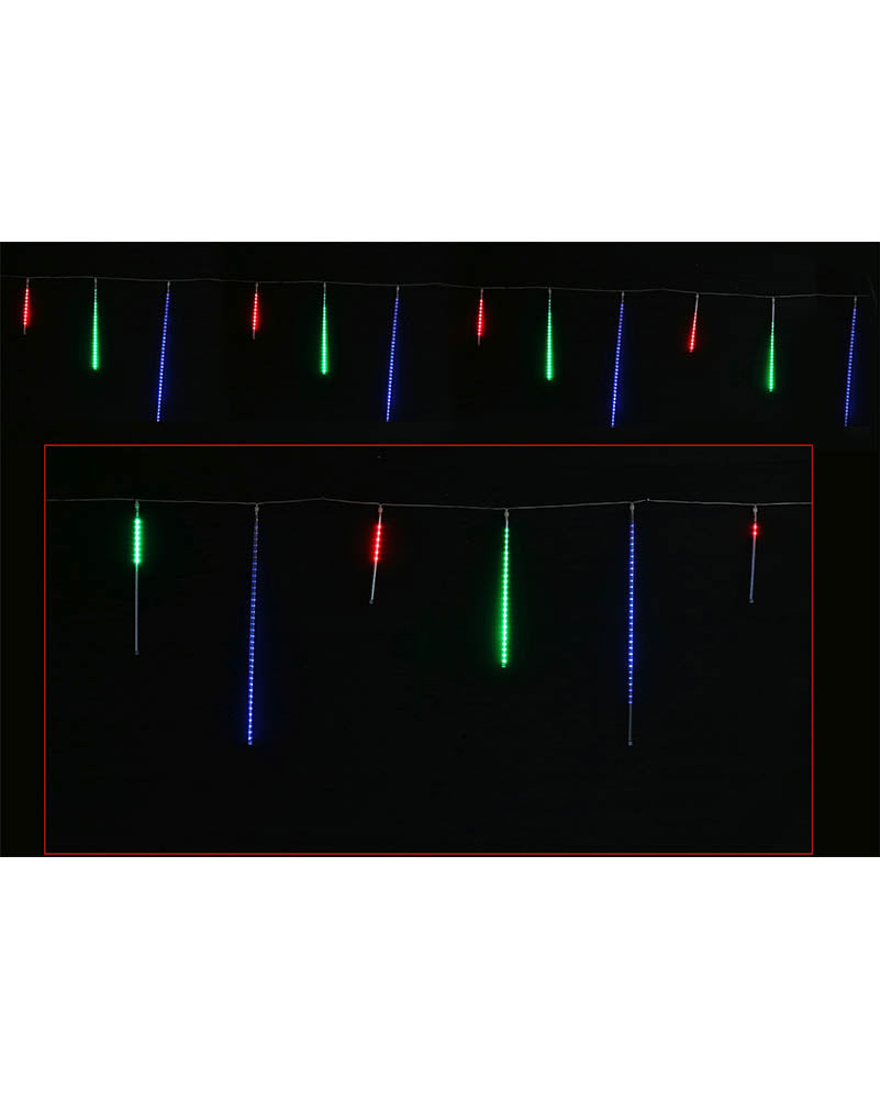 Multicoloured Melting Icicle Tubes Christmas Lights Pack of 12