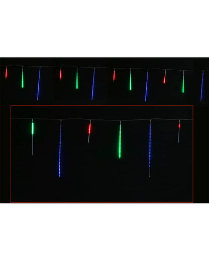 Multicoloured Melting Icicle Tubes Christmas Lights Pack of 12