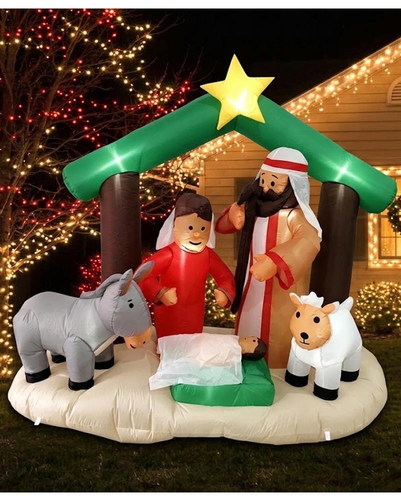 Nativity Scene Christmas Lawn Inflatable 1.8m (US PLUG)