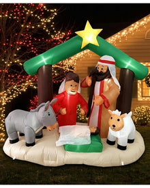 Nativity Scene Christmas Lawn Inflatable 1.8m (US PLUG)