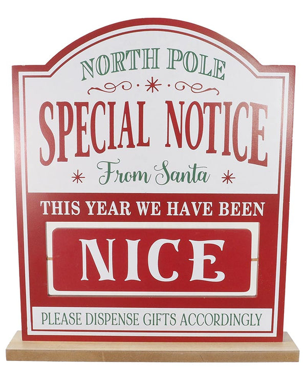 Naughty or Nice Spinning Christmas Sign 41cm