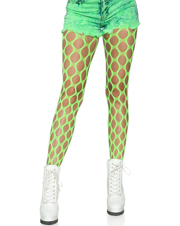 Neon Green Jumbo Pothole Stockings