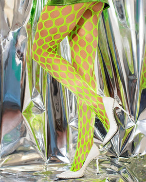 Neon Green Jumbo Pothole Stockings