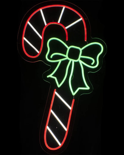 Candy Cane Lawn Sign Neon Christmas Light 98cm