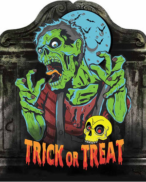 Neon Light Up Tombstone Zombie 56cm