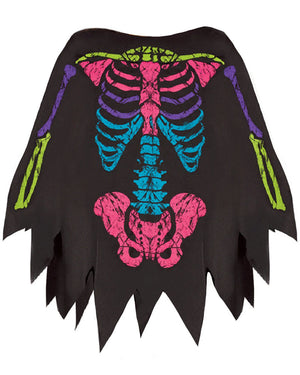 Neon Skeleton Poncho Adult Costume