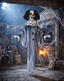 Nightmare Clown Animated Hanging Halloween Decoration 90cm
