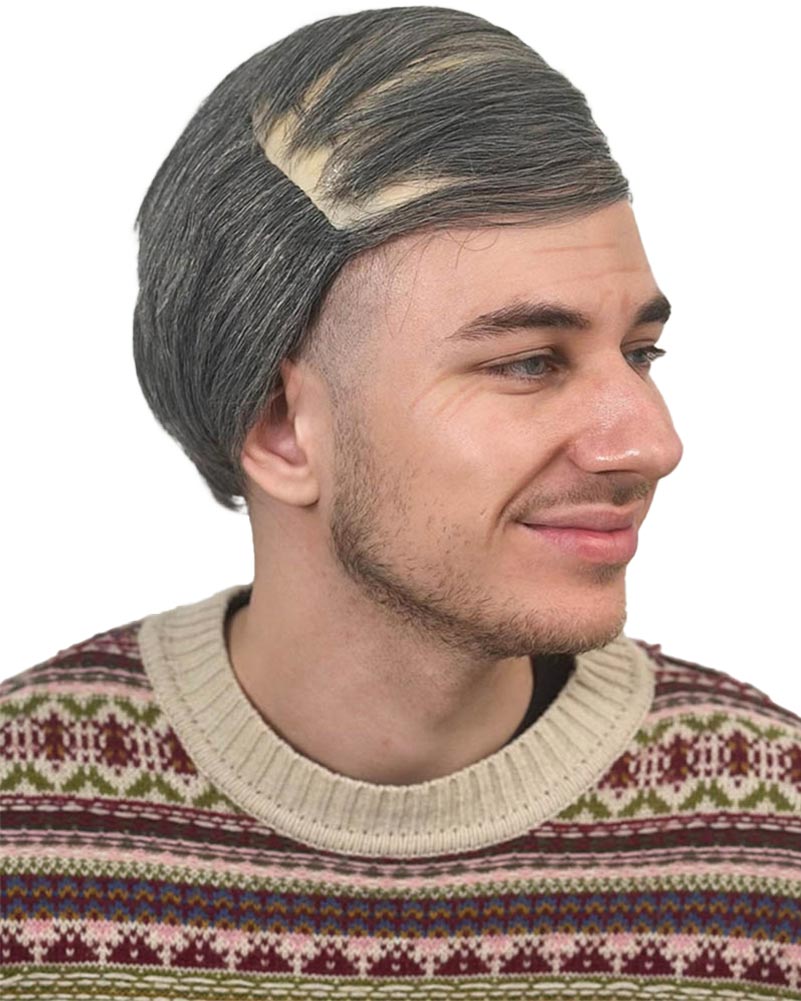 Old Man Deluxe Grey Combover Wig