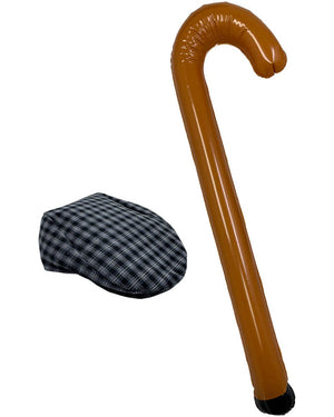 Old Man Walking Stick and Cap Kids Set