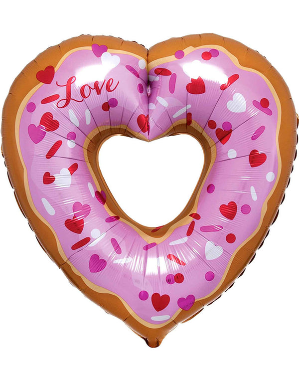 Open Heart Donut Love 66cm SuperShape Foil Balloon