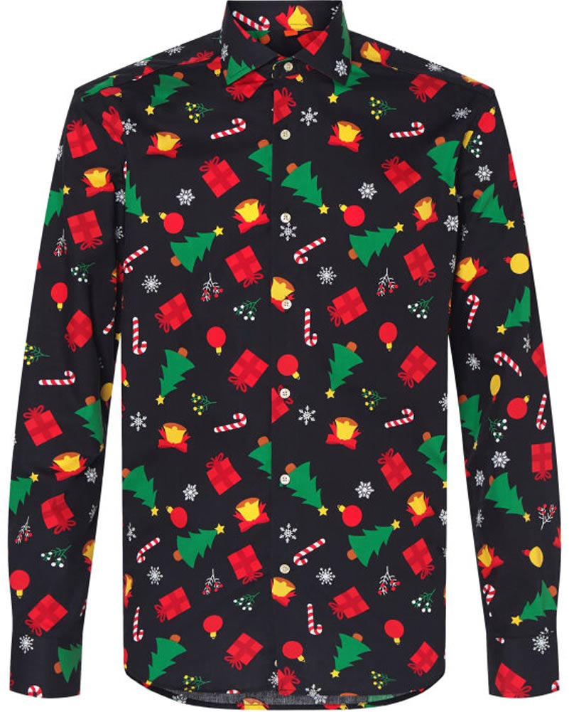 Opposuit Christmas Icons Black Mens Shirt