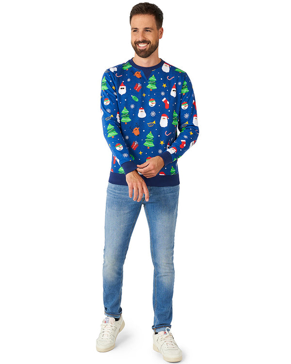 Opposuit Festivity Blue Mens Christmas Sweater