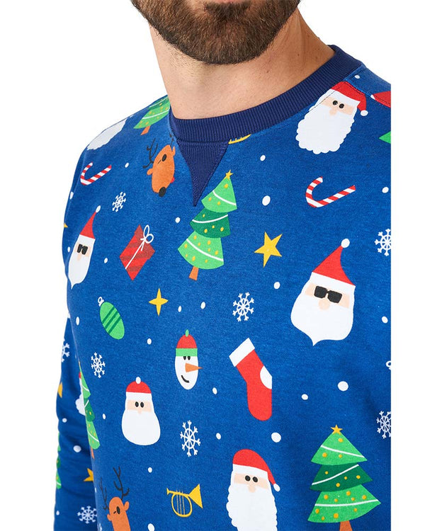 Opposuit Festivity Blue Mens Christmas Sweater