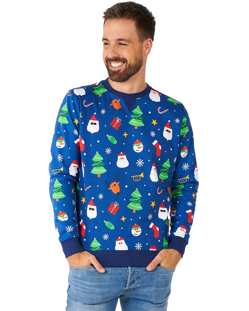 Opposuit Festivity Blue Mens Christmas Sweater