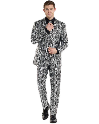 Opposuit Shiny Silver Snake Premium Mens Suit