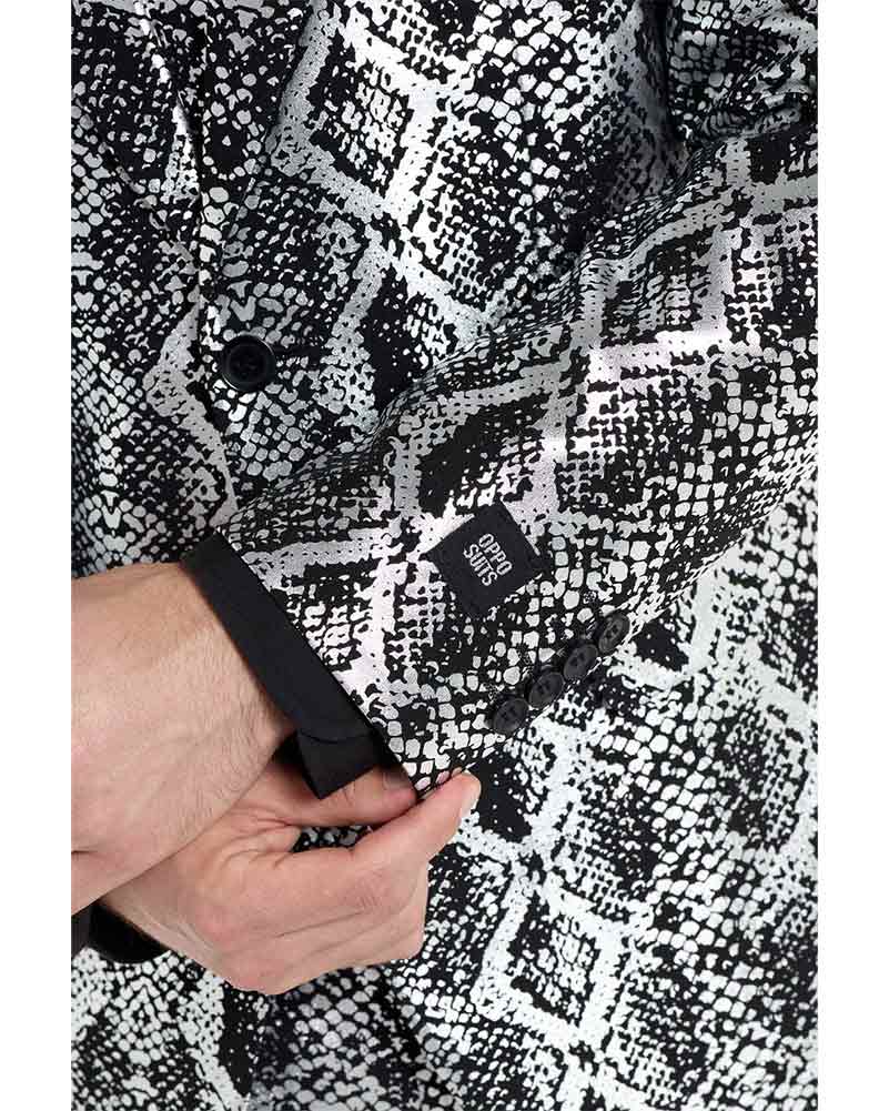 Opposuit Shiny Silver Snake Premium Mens Suit