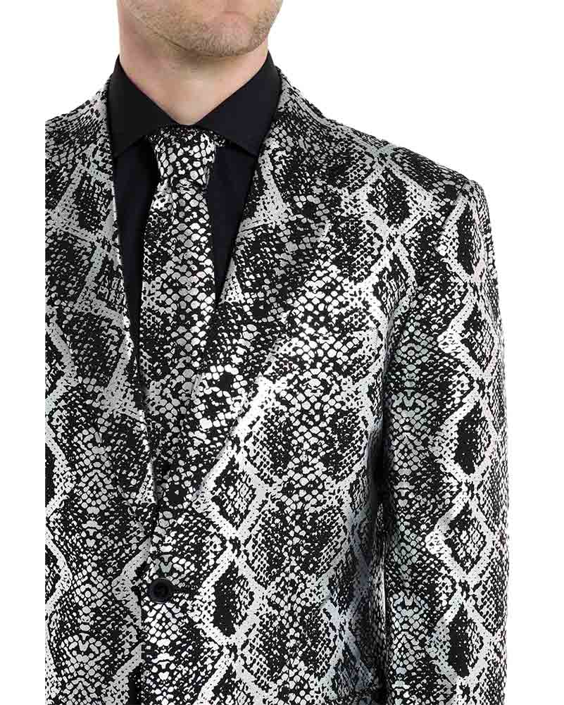 Opposuit Shiny Silver Snake Premium Mens Suit