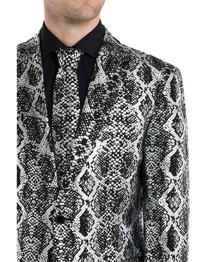 Opposuit Shiny Silver Snake Premium Mens Suit