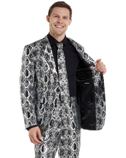 Opposuit Shiny Silver Snake Premium Mens Suit