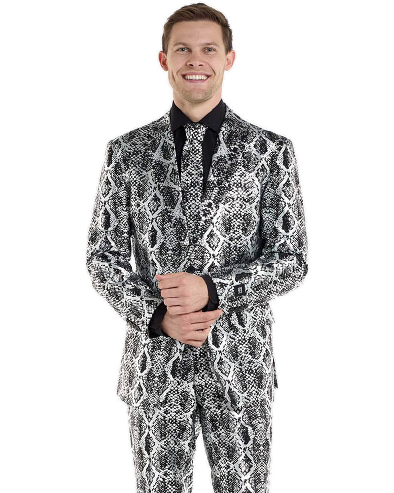 Opposuit Shiny Silver Snake Premium Mens Suit