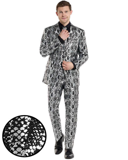 Opposuit Shiny Silver Snake Premium Mens Suit