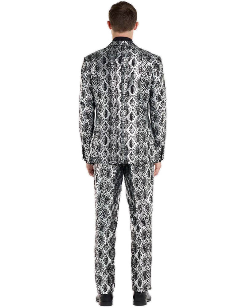 Opposuit Shiny Silver Snake Premium Mens Suit