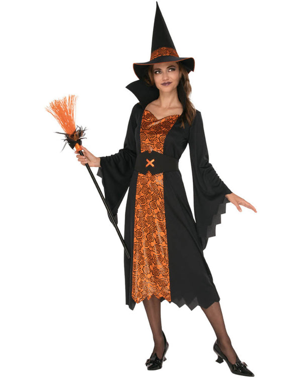 Orange and Black Witch Womens Costume