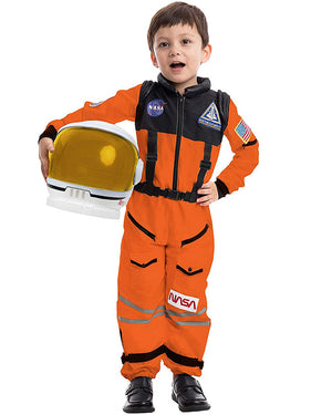 Orange Astronaut Kids Costume with Helmet