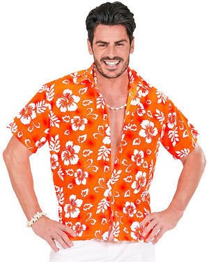 Orange Hawaiian Mens Shirt