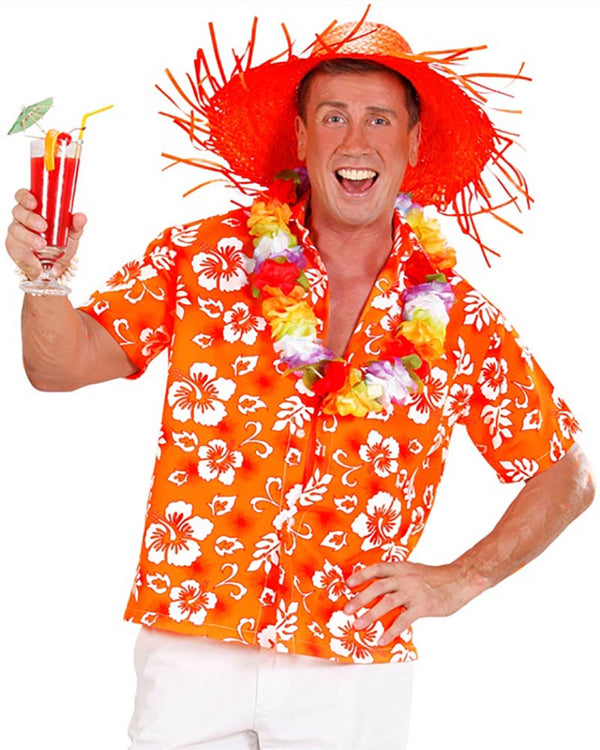 Orange Hawaiian Mens Shirt