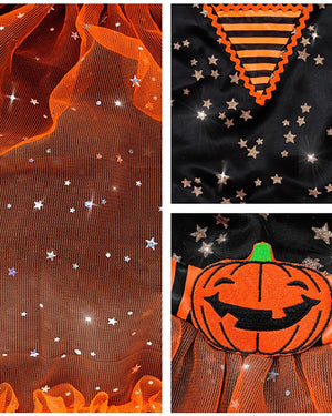 Orange Sparkle Witch Girls Costume