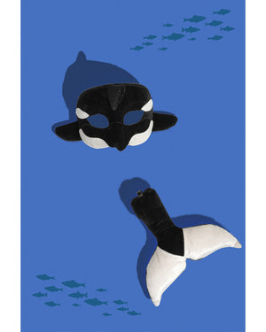 Orca Animal Mask and Tail Set