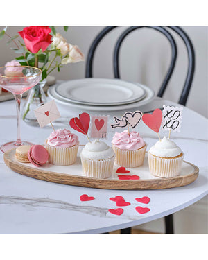 Parisian Love Valentines Day Cupcake Toppers Pack of 12
