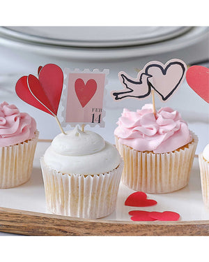 Parisian Love Valentines Day Cupcake Toppers Pack of 12