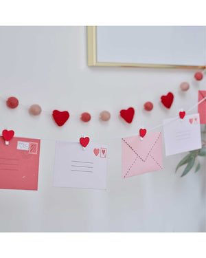 Parisian Love Valentines Day Love Note Peg Banner 1.5m