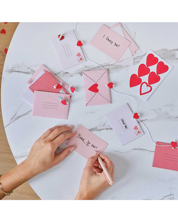 Parisian Love Valentines Day Love Note Peg Banner 1.5m