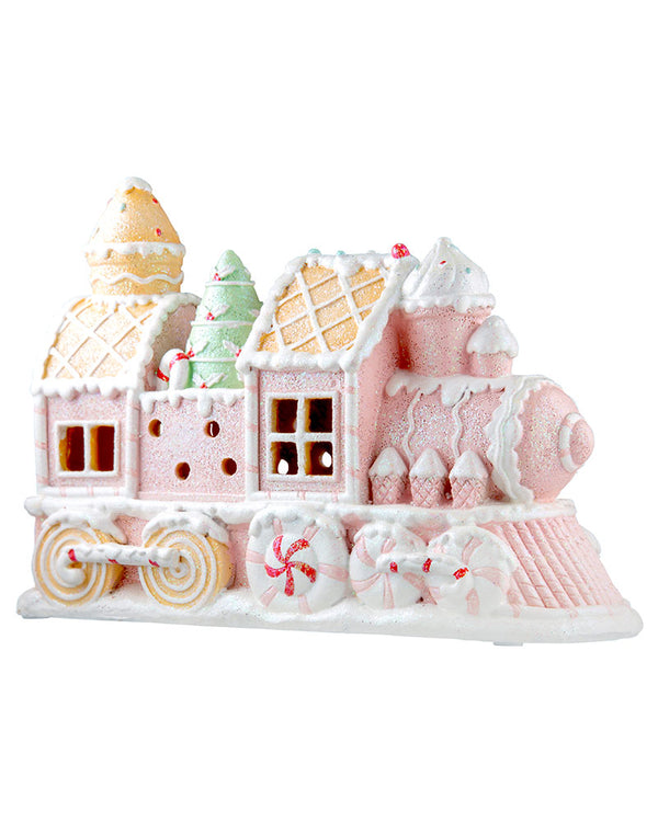 Pastel Resin LED Candy Train Christmas Decoration 24cm