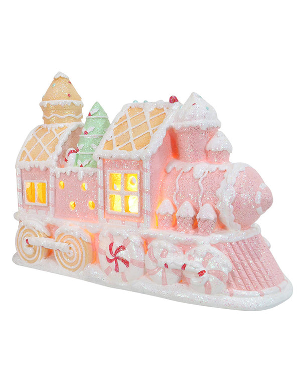 Pastel Resin LED Candy Train Christmas Decoration 24cm