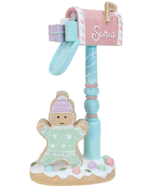 Pastel Resin Macaron Gingerbread Mailbox Christmas Decoration 26cm