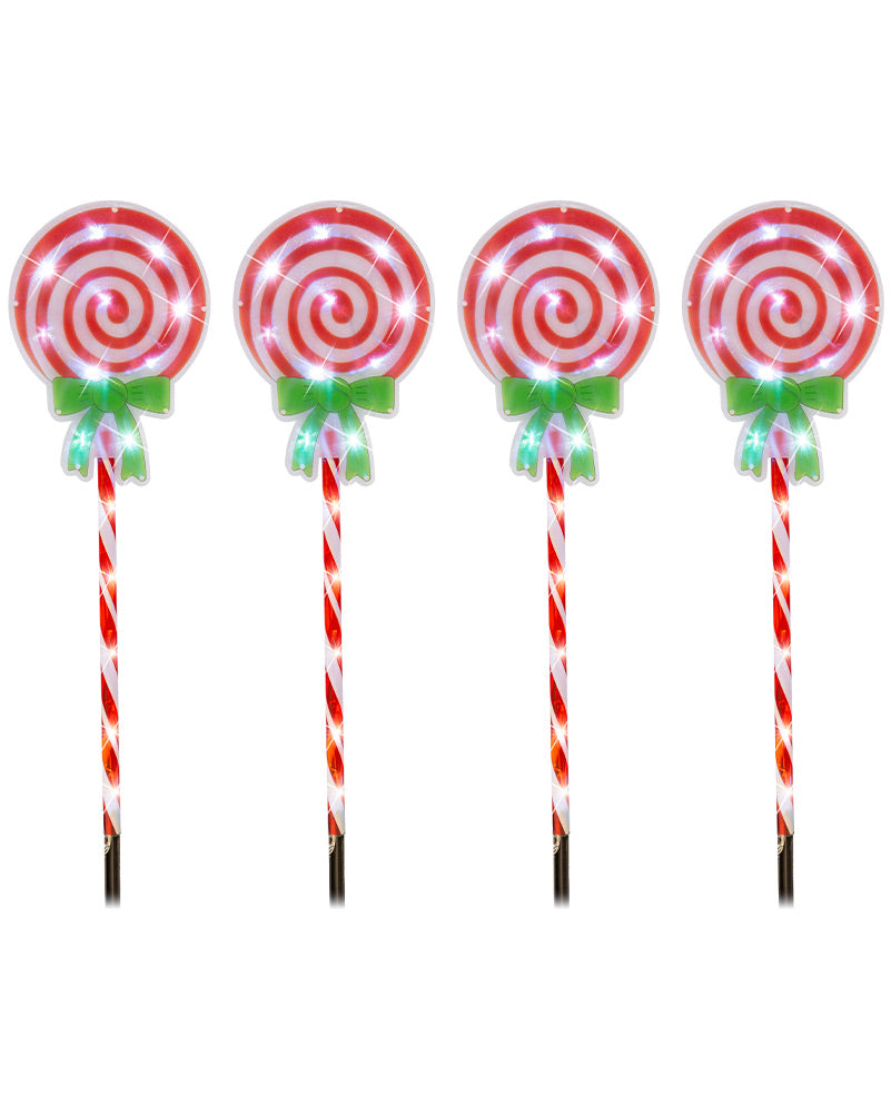LED Christmas Candy Lollipop Path Lights 74cm Pack of 4