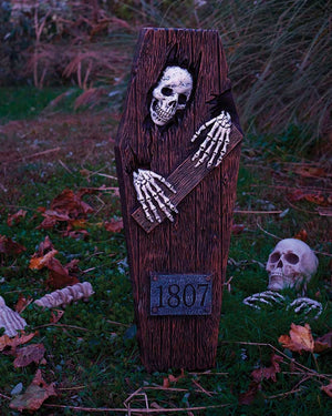 Peeping Skeleton Coffin Decoration 69cm