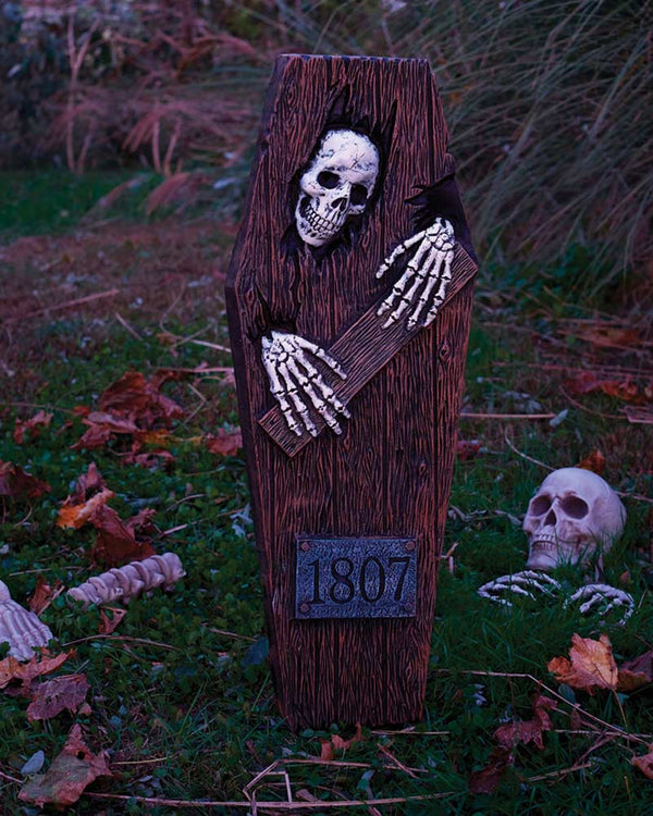 Peeping Skeleton Coffin Decoration 69cm