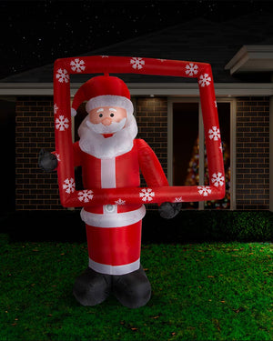 Photo Opp Santa with Music Christmas Lawn Inflatable 1.8m