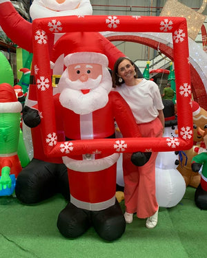 Photo Opp Santa with Music Christmas Lawn Inflatable 1.8m