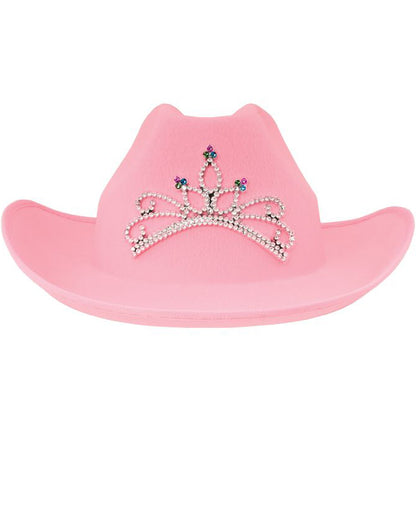 Pink Felt Cowgirl Hat with Tiara