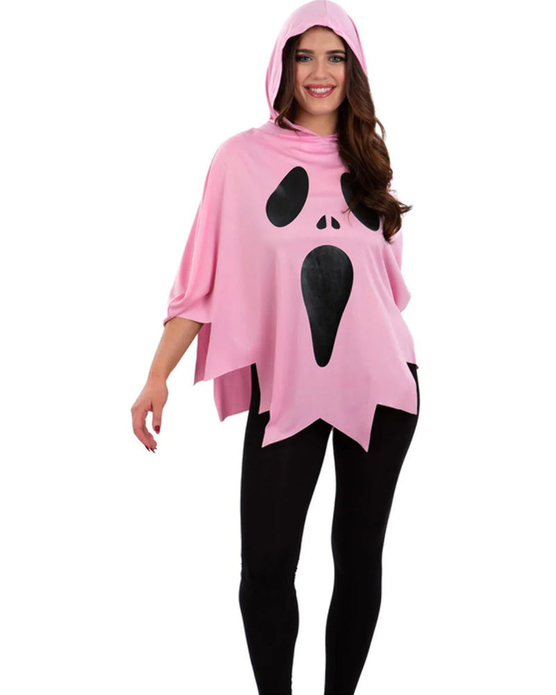 Pink Ghost Womens Poncho